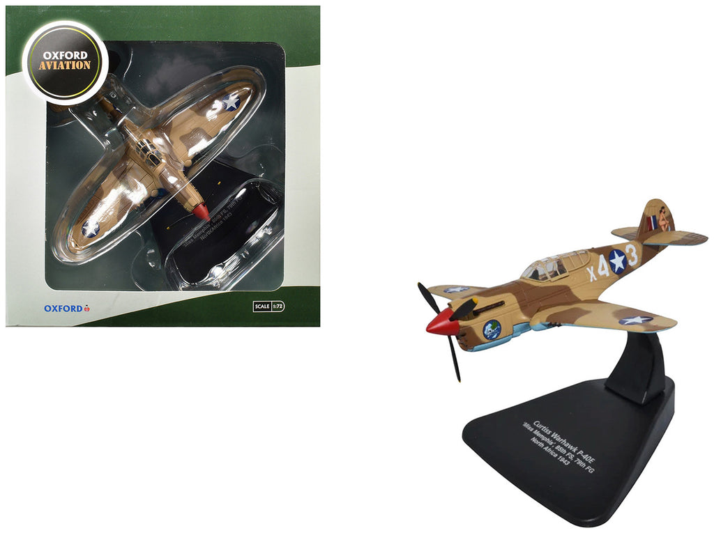 Curtiss Warhawk P-40E Fighter Aircraft "Miss Memphis 85th Fighter Squadron 79th Fighter Group North Africa" (1943) United States Army Air Forces "Oxford Aviation" Series 1/72 Diecast Model Airplane by Oxford Diecast-4