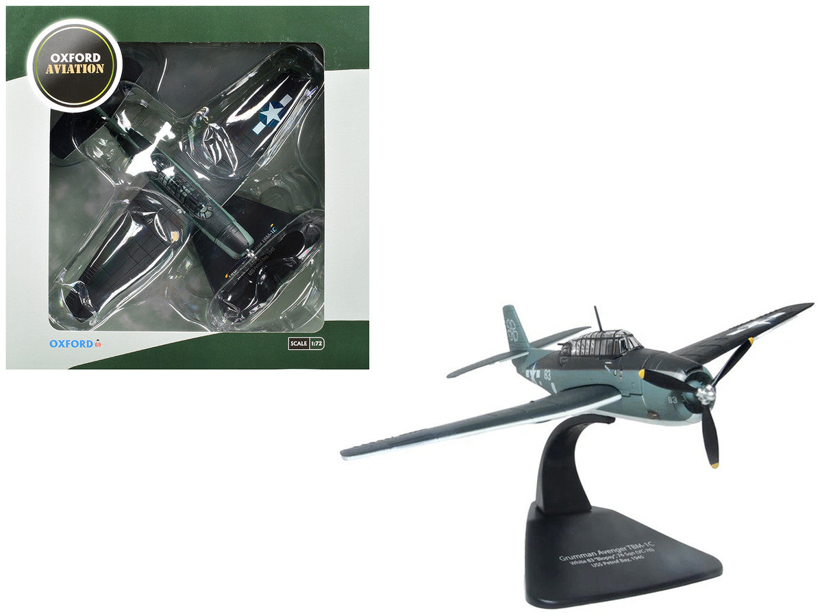 Grumman Avenger TBM-1C Aircraft "White 83 Blopsy VC-76 Petrof Bay" (1945) United States Navy "Oxford Aviation" 1/72 Diecast Model Airplane by Oxford Diecast-3