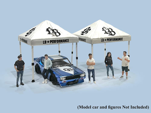 "Liberty Walk" Canopy 2 Piece Set White Limited Edition for 1/64 Scale Models by American Diorama-1