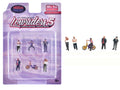"Lowriders #5" 6 piece (5 People 1 Bicycle) Diecast Figures Set 1/64 Scale Models by American Diorama-0
