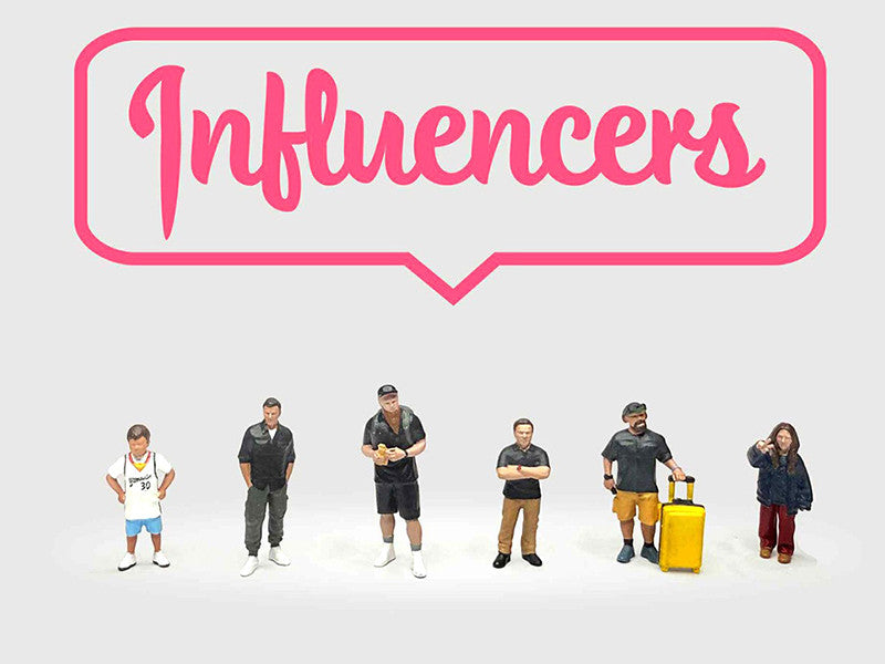 "Influencers" 6 piece Diecast Figure Set Limited Edition for 1/64 Scale Models by American Diorama-2