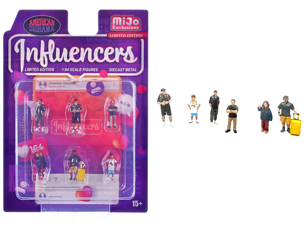 "Influencers" 6 piece Diecast Figure Set Limited Edition for 1/64 Scale Models by American Diorama-0