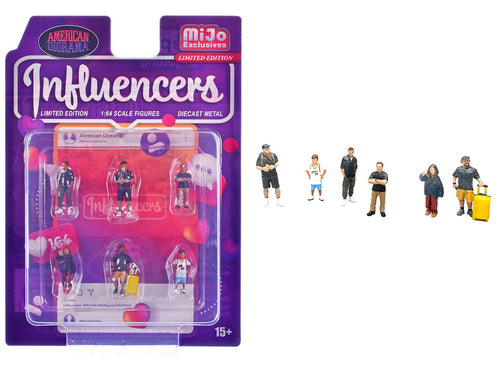 "Influencers" 6 piece Diecast Figure Set Limited Edition for 1/64 Scale Models by American Diorama-0
