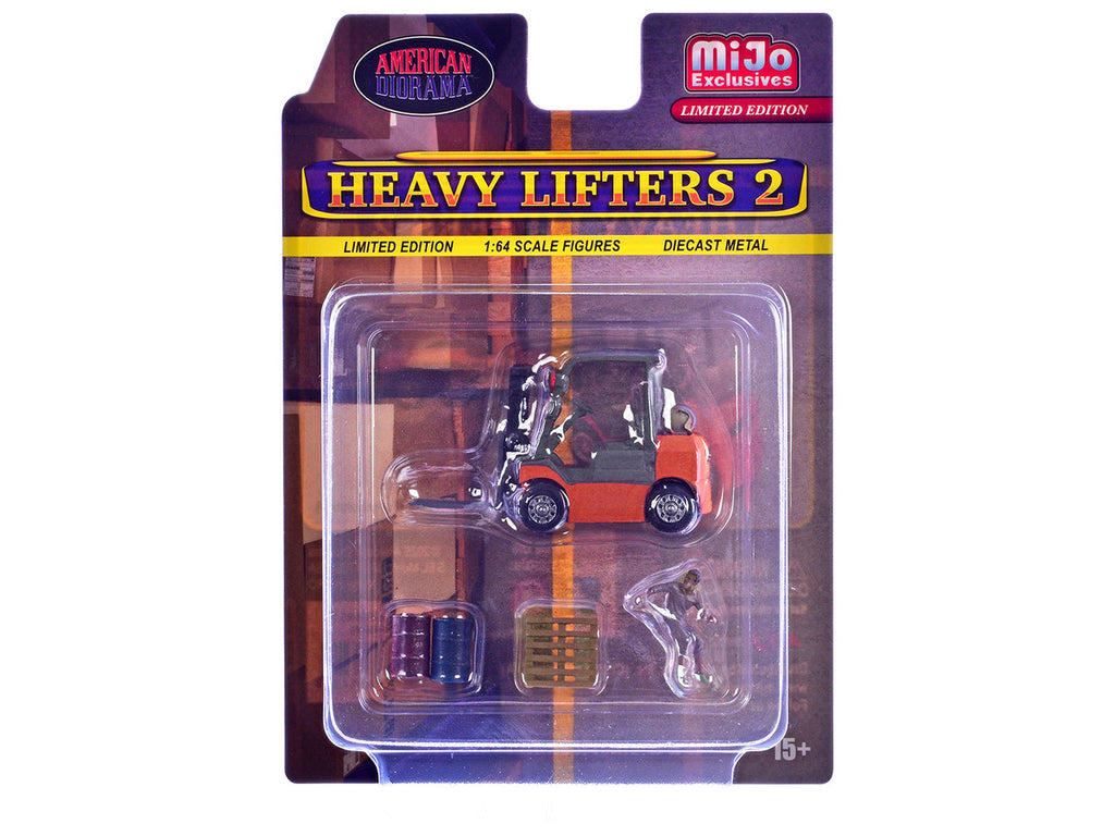 "Heavy Lifters 2" 4 piece Diecast Set Limited Edition for 1/64 Scale Models by American Diorama-1