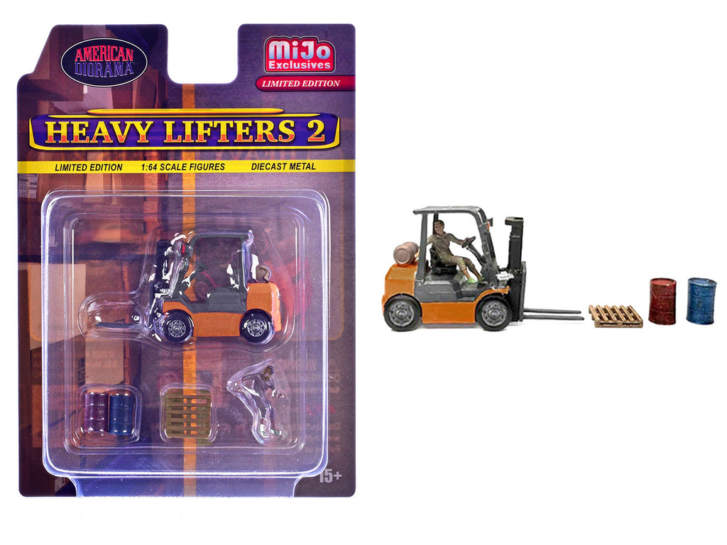 "Heavy Lifters 2" 4 piece Diecast Set Limited Edition for 1/64 Scale Models by American Diorama-2