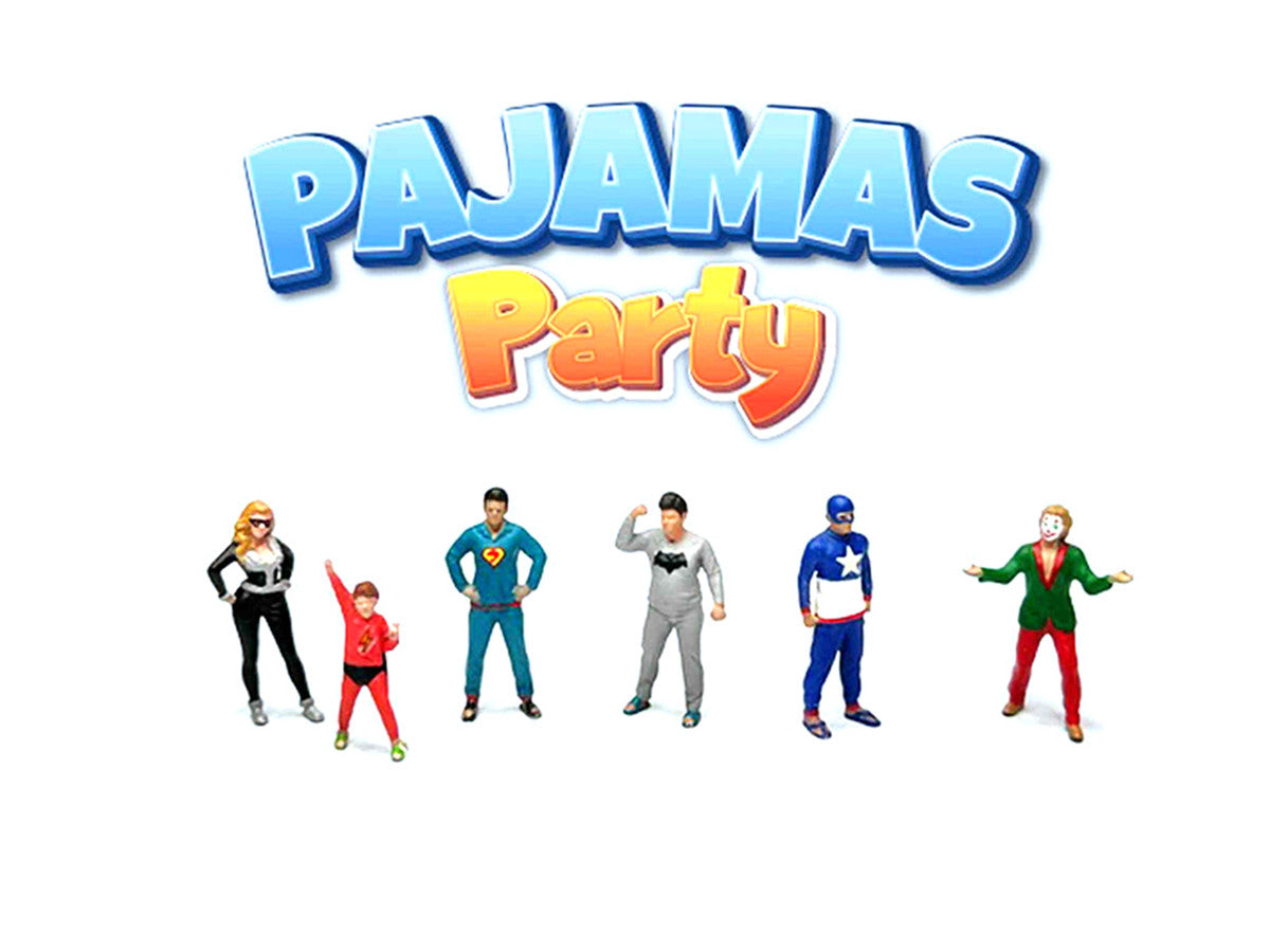 "Pajamas Party" 6 piece Diecast Figure Set (6 Figures) Limited Edition for 1/64 Scale Models by American Diorama-0