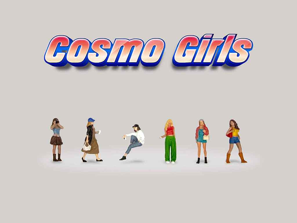 "Cosmo Girls" 6 piece Diecast Figure Set (6 Figures) Limited Edition for 1/64 Scale Models by American Diorama-0