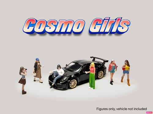 "Cosmo Girls" 6 piece Diecast Figure Set (6 Figures) Limited Edition for 1/64 Scale Models by American Diorama-1