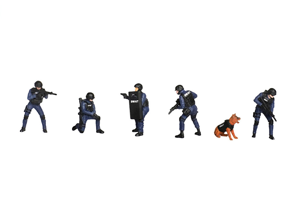 "Tactical Ops Bravo Team" 6 piece Diecast Figure Set (6 Figures) Limited Edition for 1/64 Scale Models by American Diorama-2