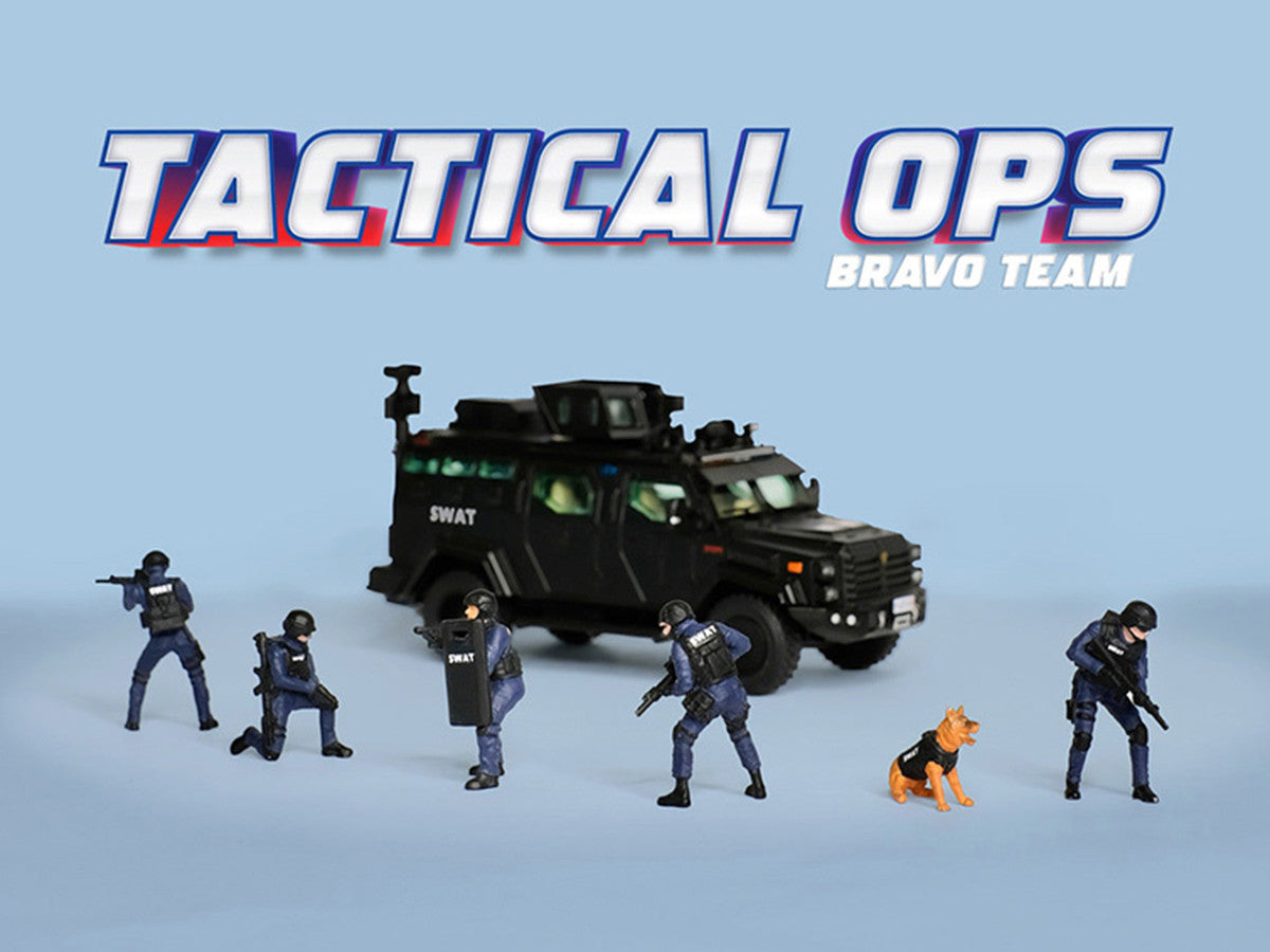 "Tactical Ops Bravo Team" 6 piece Diecast Figure Set (6 Figures) Limited Edition for 1/64 Scale Models by American Diorama-0