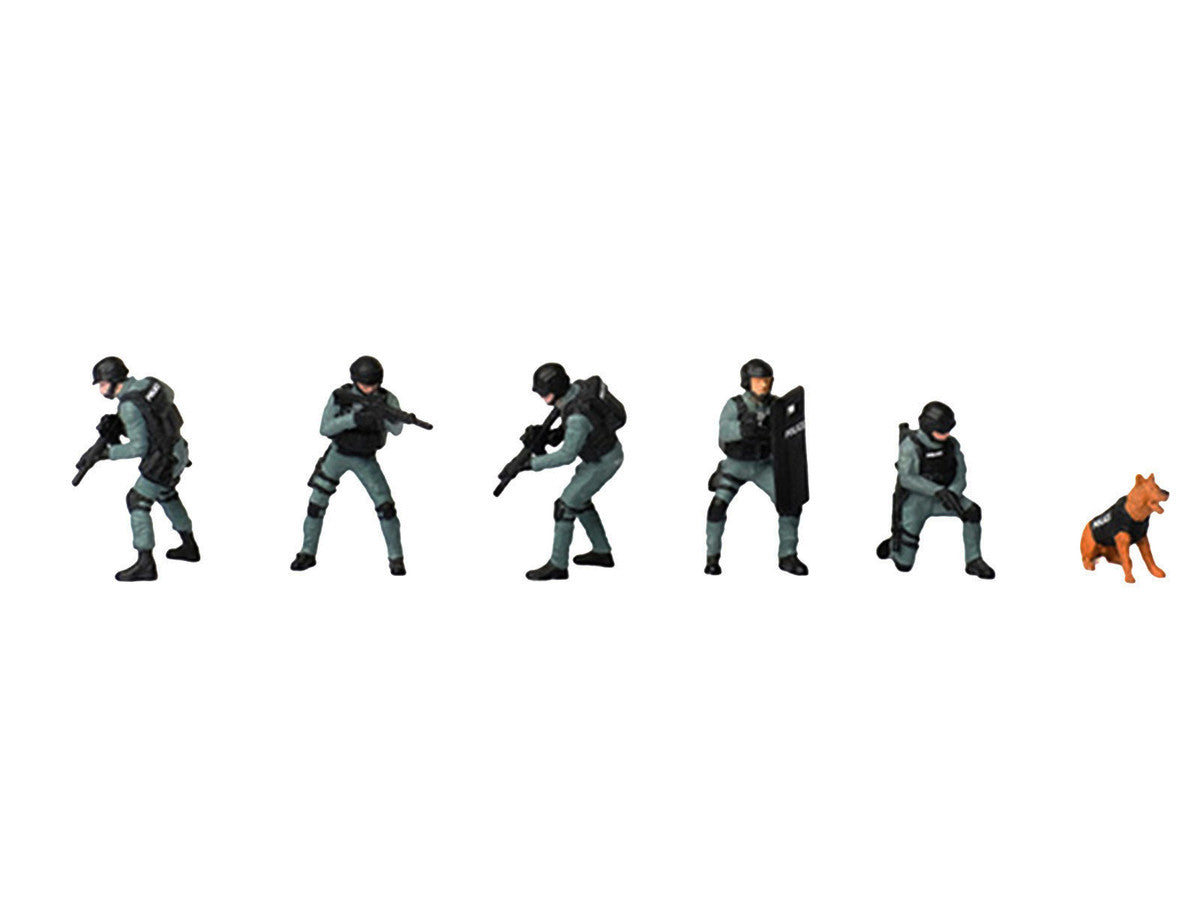 "Tactical Ops Alpha Team" 6 piece Diecast Figure Set (6 Figures) Limited Edition for 1/64 Scale Models by American Diorama-1
