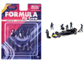 "Formula Pit Crew – Team Blue" 6 piece Diecast Figure Set (6 Figures) Limited Edition for 1/64 Scale Models by American Diorama-0