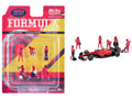 "Formula Pit Crew – Team Red" 6 piece Diecast Figure Set (6 Figures) Limited Edition for 1/64 Scale Models by American Diorama-0