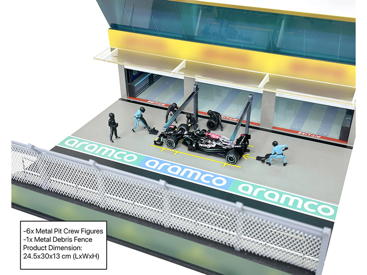 Grand Prix Paddock Diorama "Team Black" with LED Lights for 1/64 Scale Models by American Diorama-2