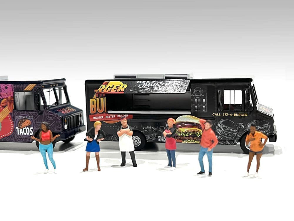 Food Truck "The Burger Truck" Black with Graphics 1/64 Diecast Model by American Diorama-3
