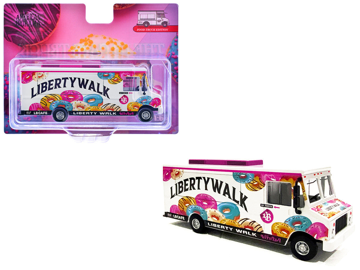 Food Truck "The LB Cafe Truck - Liberty Walk" White with Graphics 1/64 Diecast Model by American Diorama-2
