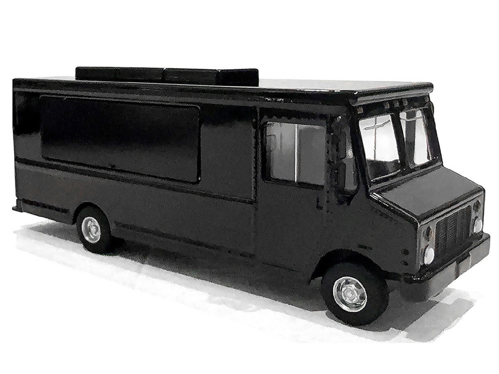 Food Truck Plain Black 1/64 Diecast Model by American Diorama-1