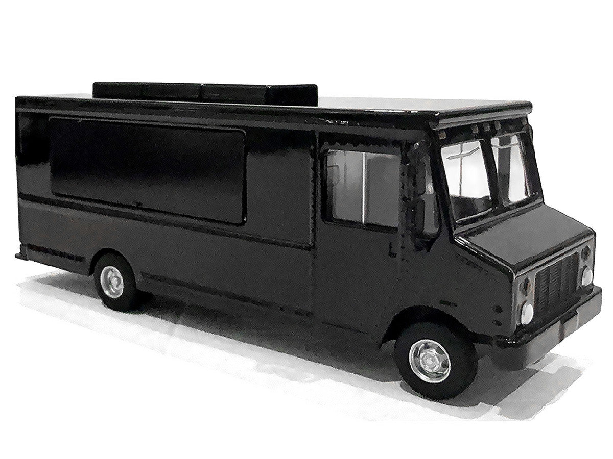 Food Truck Plain Black 1/64 Diecast Model by American Diorama-1