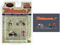 "Motomania 7" 4 piece Diecast Figure Set (2 Figures 2 Motorcycles) Limited Edition to 4800 pieces Worldwide for 1/64 scale models by American Diorama-0