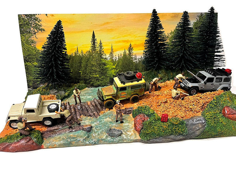 "Overland Off-Road" Diorama with Forest Background for 1/64 Scale Models by American Diorama-1