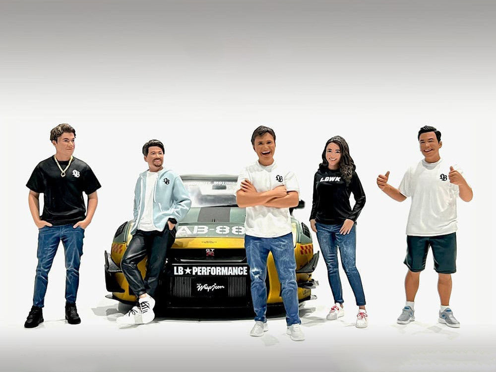 "Team Liberty Walk" 5 piece Figure Set for 1/18 Scale Models by American Diorama-1