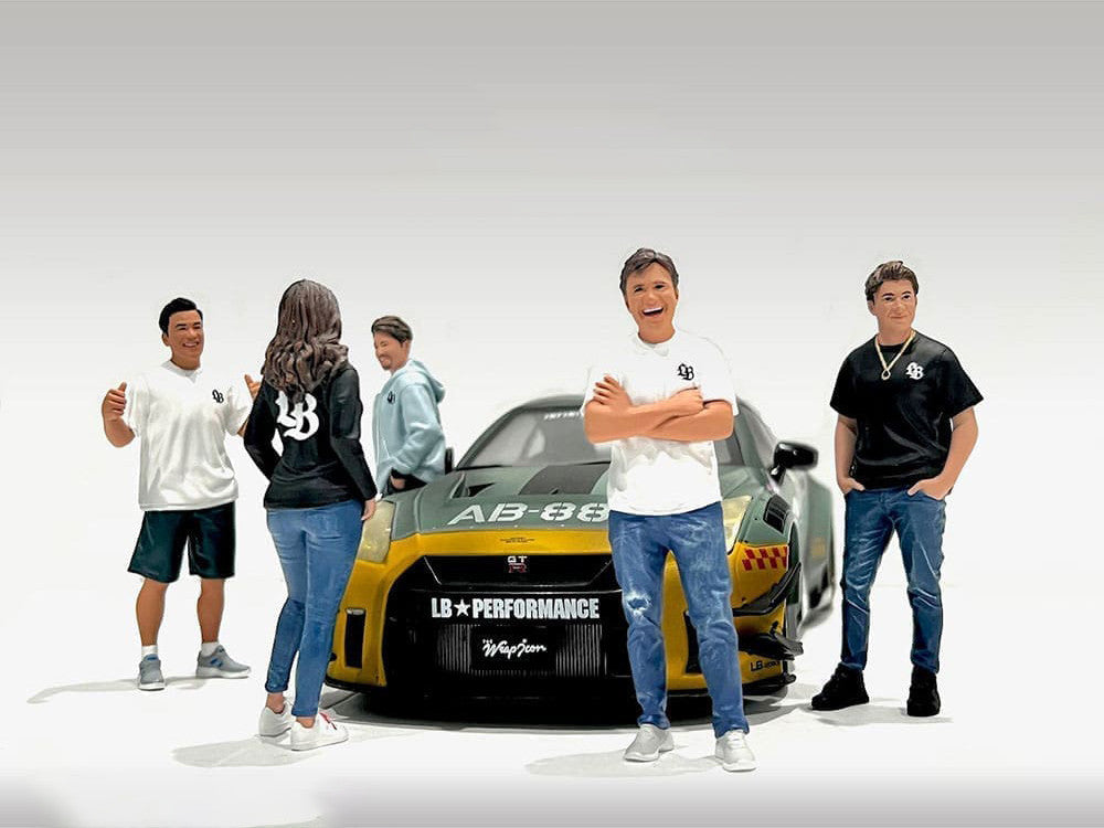 "Team Liberty Walk" 5 piece Figure Set for 1/18 Scale Models by American Diorama-0