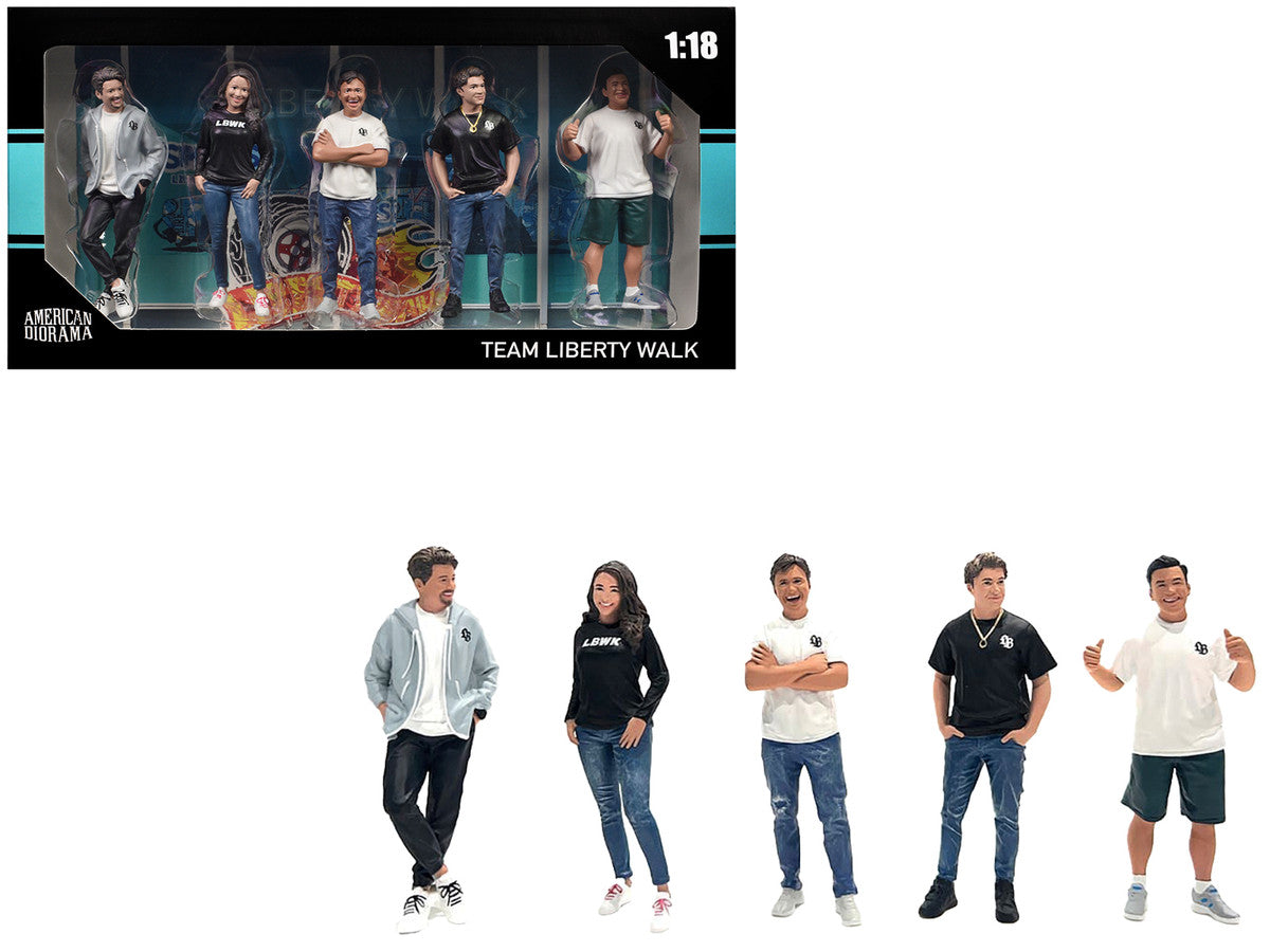 "Team Liberty Walk" 5 piece Figure Set for 1/18 Scale Models by American Diorama-2