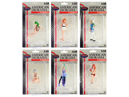 "Cosplay Girls" 6 piece Figure Set for 1/18 Scale Models by American Diorama-1