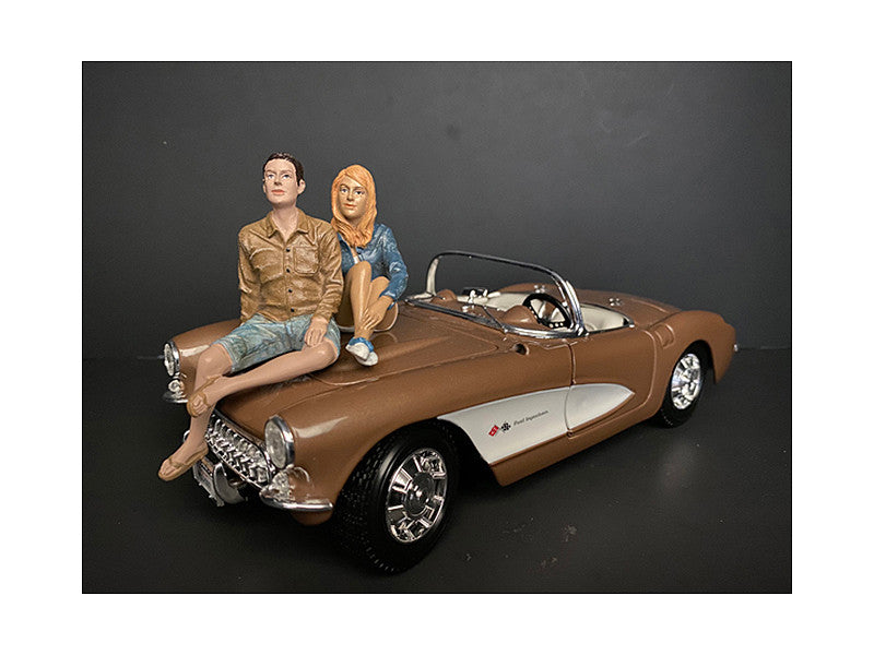 Seated Couple Release III, 2 piece Figurine Set for 1/18 Scale Models by American Diorama-0