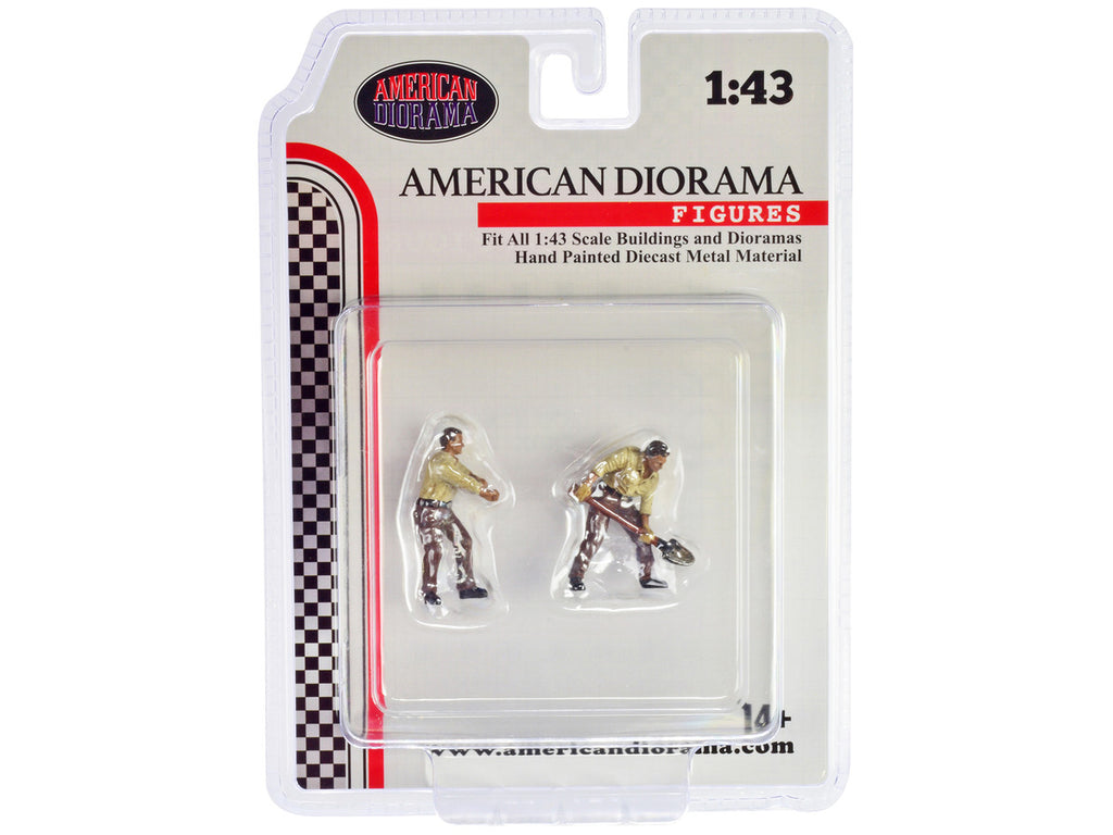 "4X4 Mechanics" 2 Piece Diecast Figure Set 2 for 1/43 Scale Models by American Diorama-2