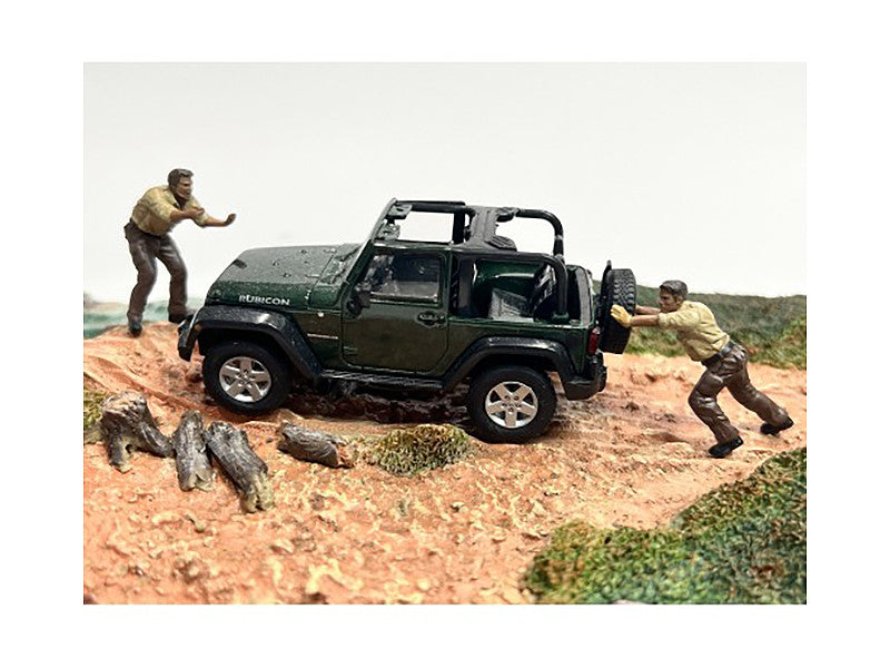 "4X4 Mechanics" 2 Piece Diecast Figure Set 3 for 1/43 Scale Models by American Diorama-1