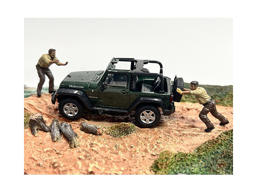 "4X4 Mechanics" 2 Piece Diecast Figure Set 3 for 1/43 Scale Models by American Diorama-1