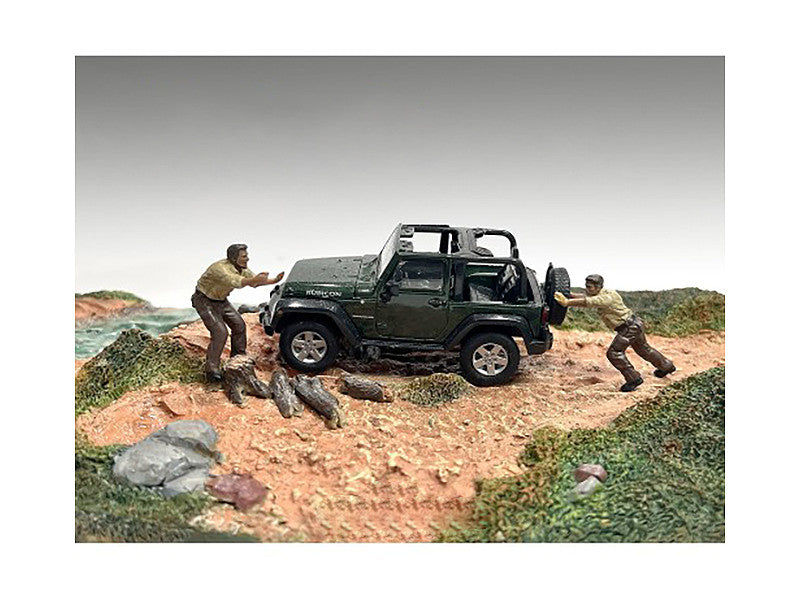 "4X4 Mechanics" 2 Piece Diecast Figure Set 3 for 1/43 Scale Models by American Diorama-0