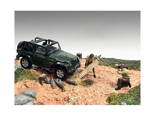 "4X4 Mechanics" 2 Piece Diecast Figure Set 4 for 1/43 Scale Models by American Diorama-0