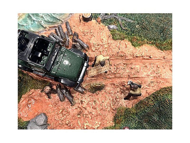 "4X4 Mechanics" 2 Piece Diecast Figure Set 4 for 1/43 Scale Models by American Diorama-2