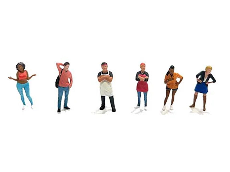 "Foodies" 6 piece Diecast Figure Set (6 Figures) Limited Edition for 1/64 Scale Models by American Diorama-1
