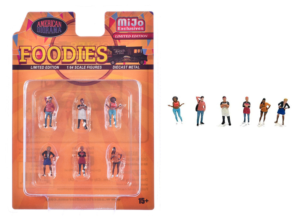"Foodies" 6 piece Diecast Figure Set (6 Figures) Limited Edition for 1/64 Scale Models by American Diorama-0