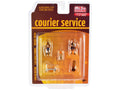 "Courier Service" 5 Piece Diecast Figures Set (2 Worker Figures and 3 accessories) Limited Edition to 4800 pieces Worldwide for 1/64 Scale Models by American Diorama-0