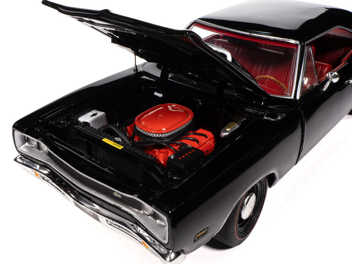 1969 Dodge Coronet Super Bee "Muscle Car & Corvette Nationals" (MCACN) Black with Red Interior "American Muscle" Series 1/18 Diecast Model Car by Auto World-2
