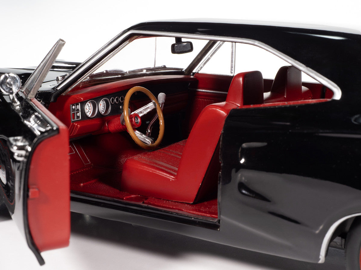 1969 Dodge Coronet Super Bee "Muscle Car & Corvette Nationals" (MCACN) Black with Red Interior "American Muscle" Series 1/18 Diecast Model Car by Auto World-3
