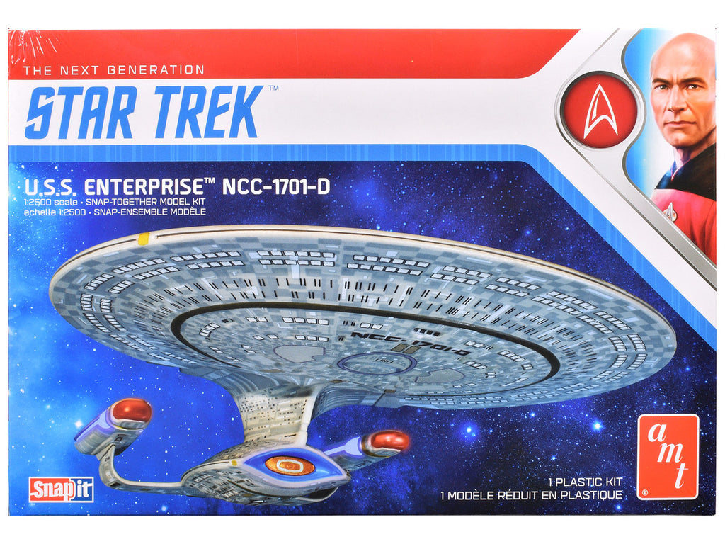Skill 2 Model Kit U.S.S. Enterprise NCC-1701-D Space Ship "Star Trek: The Next Generation" (1987) TV Series 1/2500 Scale Model by AMT-3