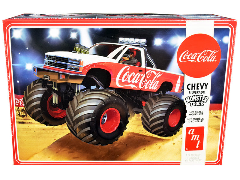 Skill 2 Model Kit Chevrolet Silverado Monster Truck "Coca-Cola" 1/25 Scale Model by AMT-0