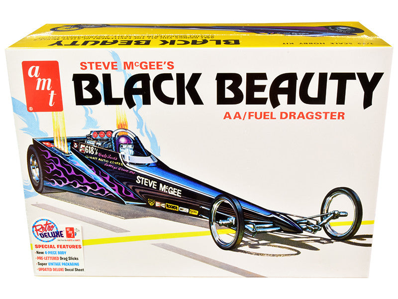 Skill 2 Model Kit Steve McGee's Black Beauty Wedge AA/Fuel Dragster 1/25 Scale Model by AMT-0