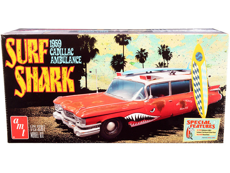 Skill 2 Model Kit 1959 Cadillac Ambulance "Surf Shark" 1/25 Scale Models by AMT-0