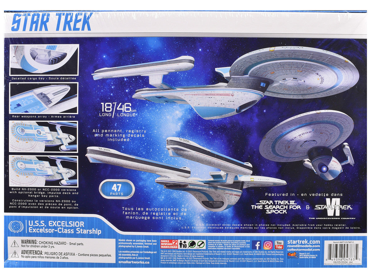 Skill 2 Model Kit U.S.S. Excelsior NX-2000 Space Ship "Star Trek III: The Search for Spock" (1984) Movie 1/1000 Scale Model by AMT-3