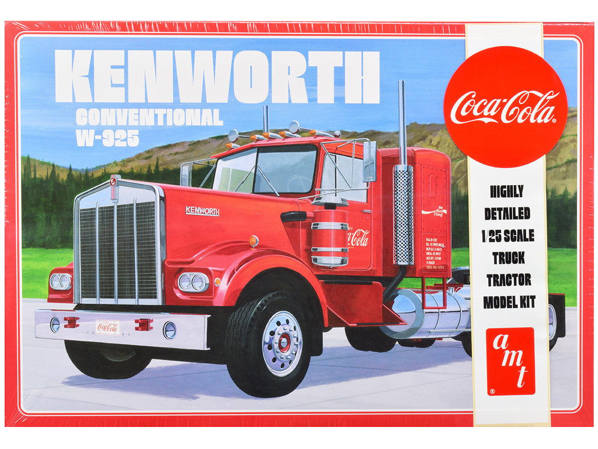 Skill 3 Model Kit Kenworth Conventional W-925 Tractor Truck "Coca-Cola" 1/25 Scale Model by AMT-0