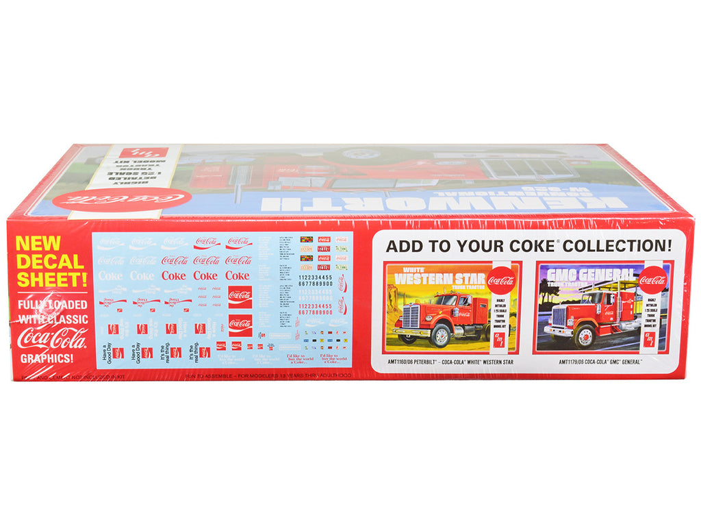 Skill 3 Model Kit Kenworth Conventional W-925 Tractor Truck "Coca-Cola" 1/25 Scale Model by AMT-1