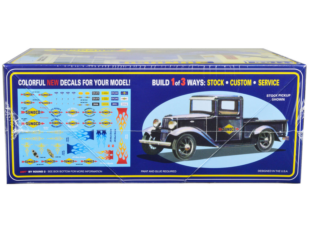 Skill 2 Model Kit 1934 Ford Pickup Truck "Sunoco" 3 in 1 Kit 1/25 Scale Model by AMT-2
