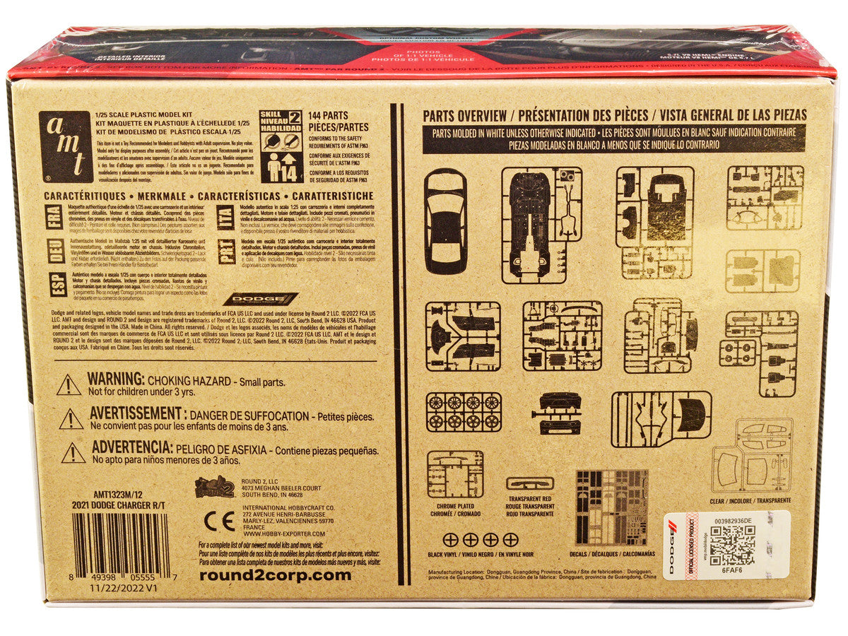 Skill 2 Model Kit 2021 Dodge Charger R/T 1/25 Scale Model by AMT-3