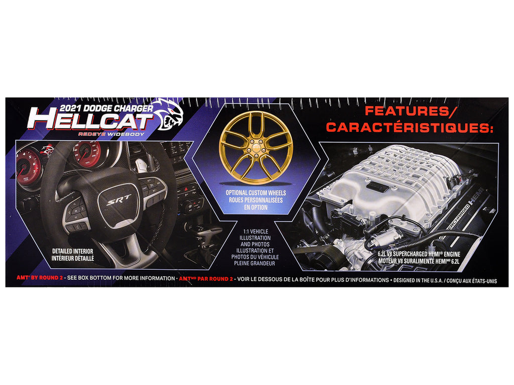 Skill 2 Model Kit 2021 Dodge Charger Hellcat Redeye Widebody 1/25 Scale Model by AMT-1